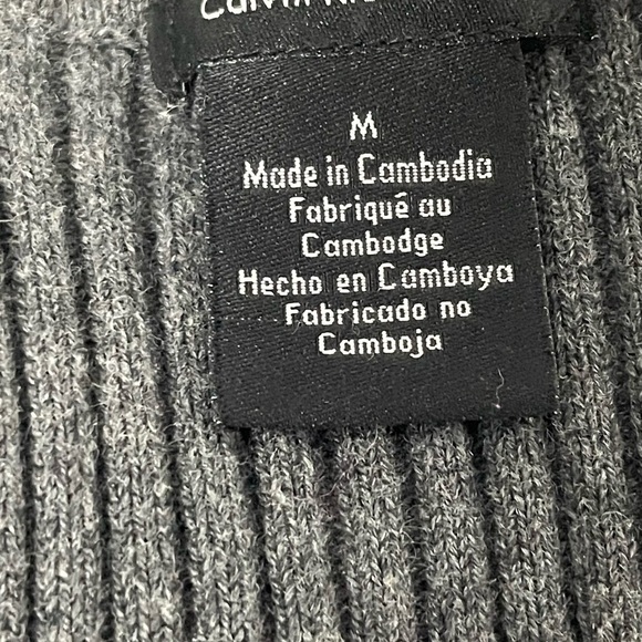 Calvin Klein Ribbed V-Neck pullover sweater Dark Gray M excellent vintage - Picture 7 of 7